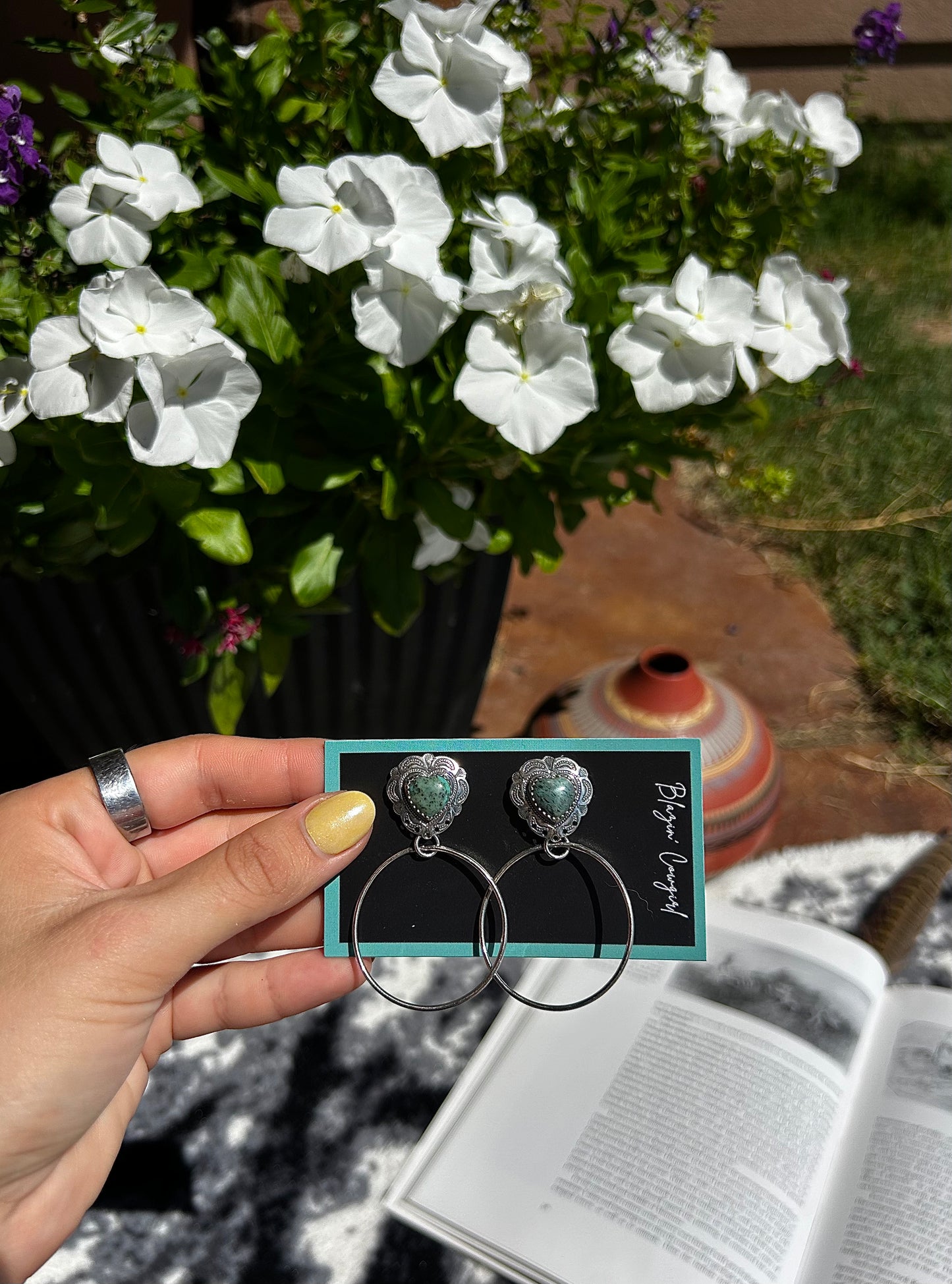 Turquoise Kiss Hoops