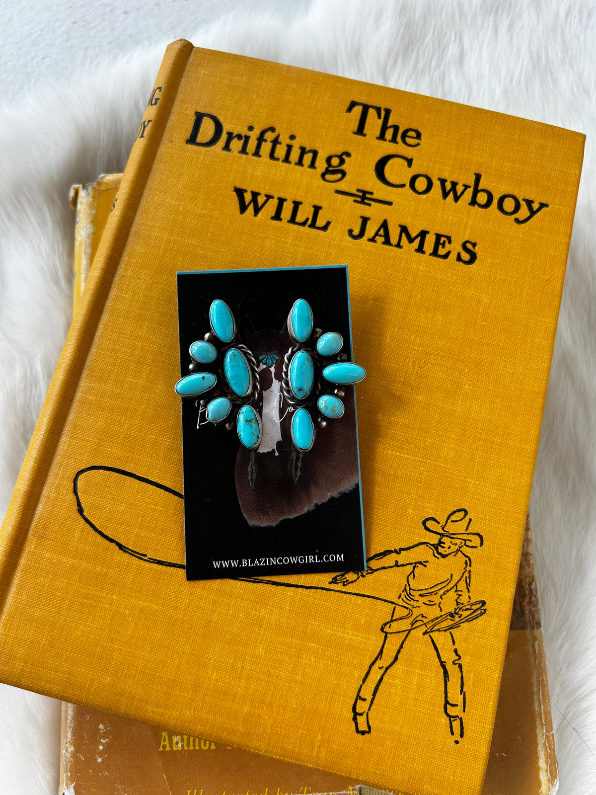 Kingman Turquoise Half-Moon Earrings