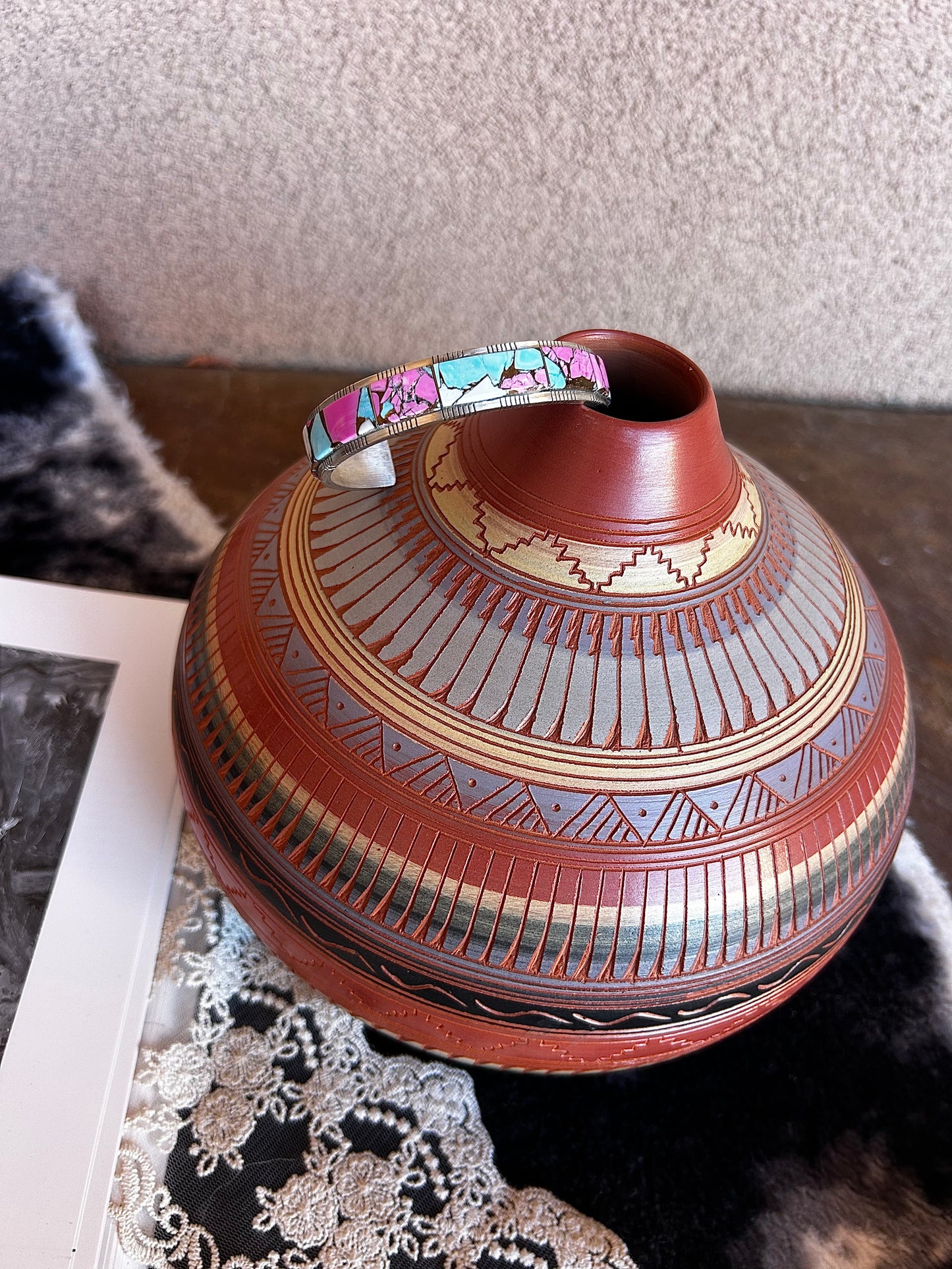 Sweet Swirl Stone Cuff