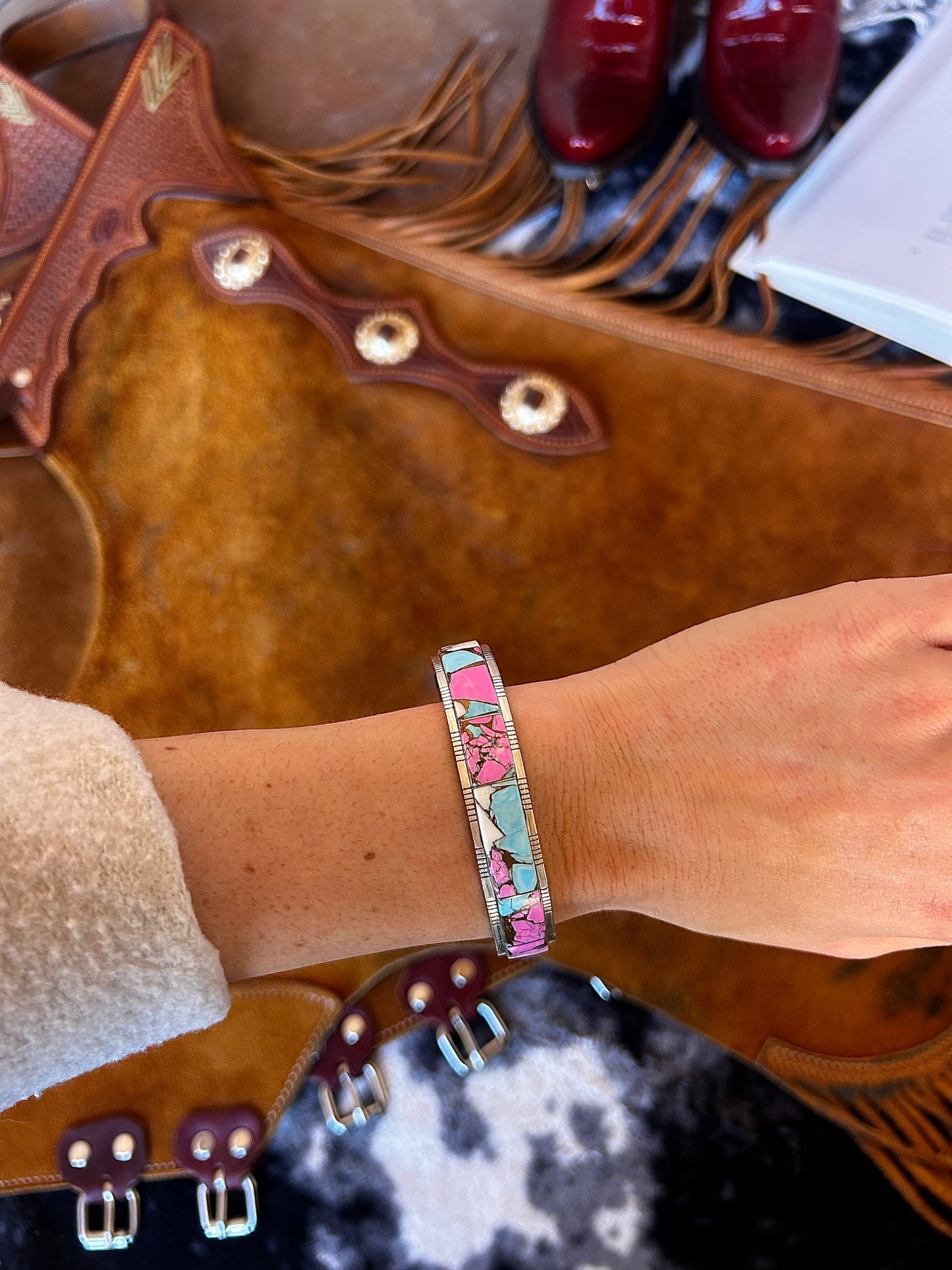 Sweet Swirl Stone Cuff