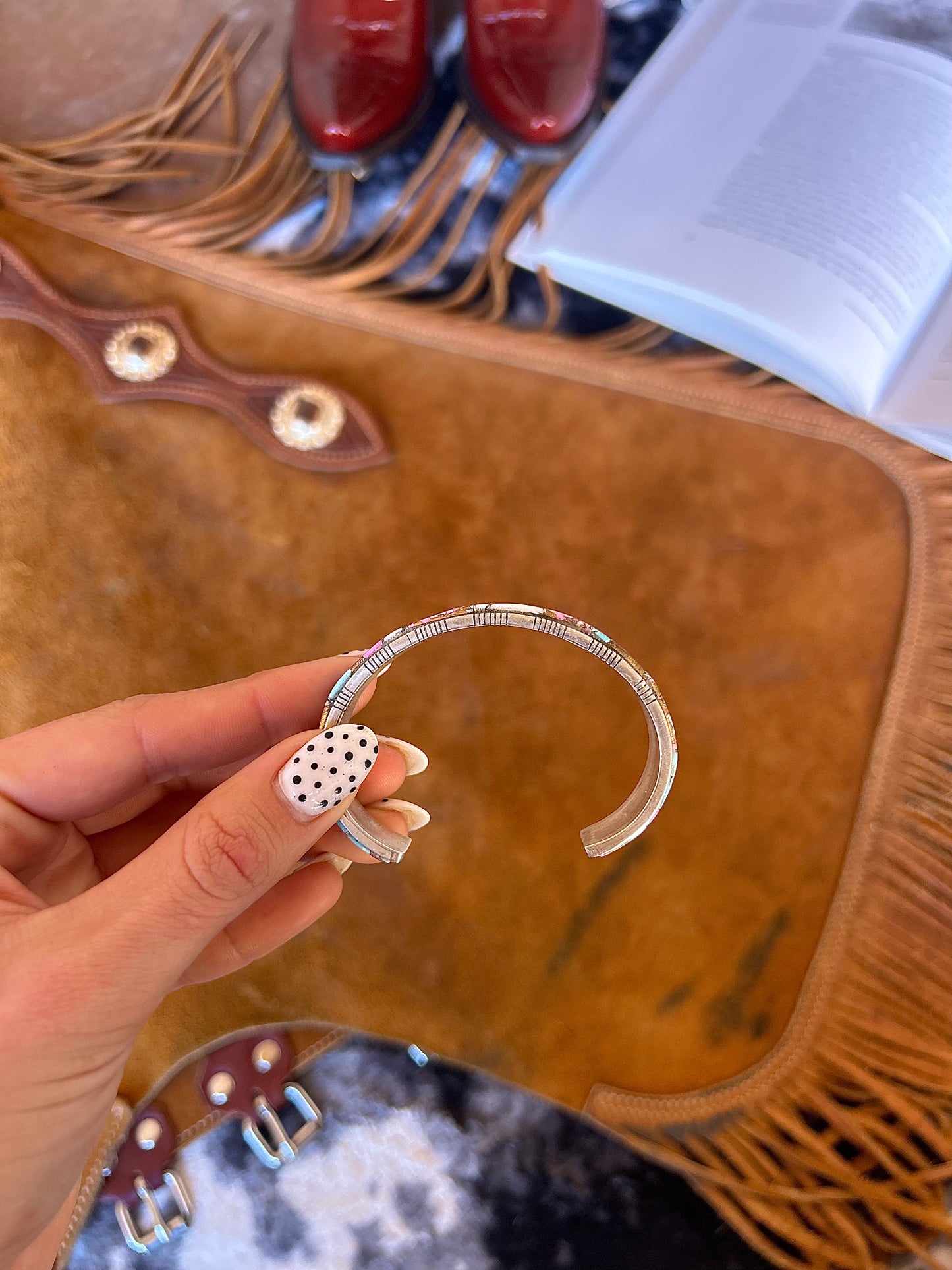 Sweet Swirl Stone Cuff