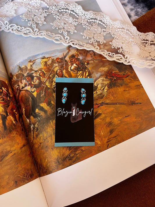 Small Kingman Stone Hoops