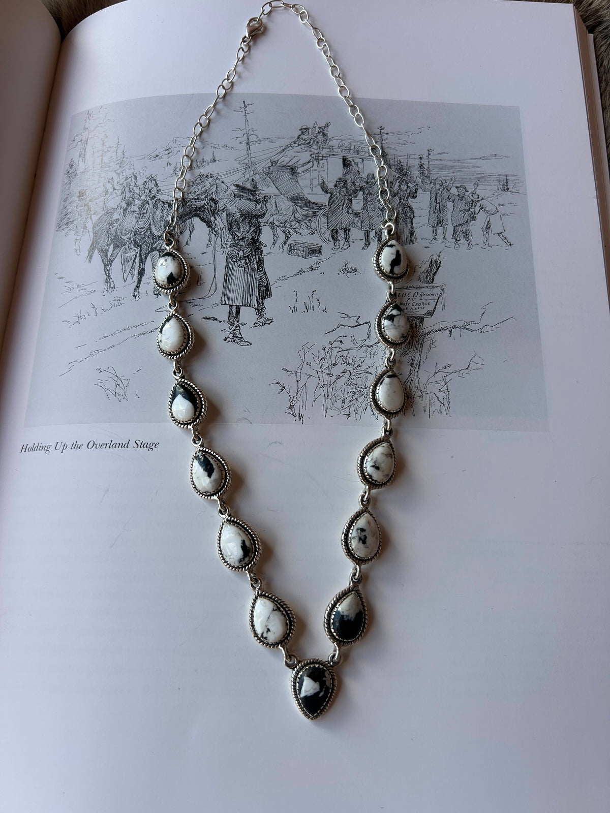 White Buffalo Stone Necklace 21"