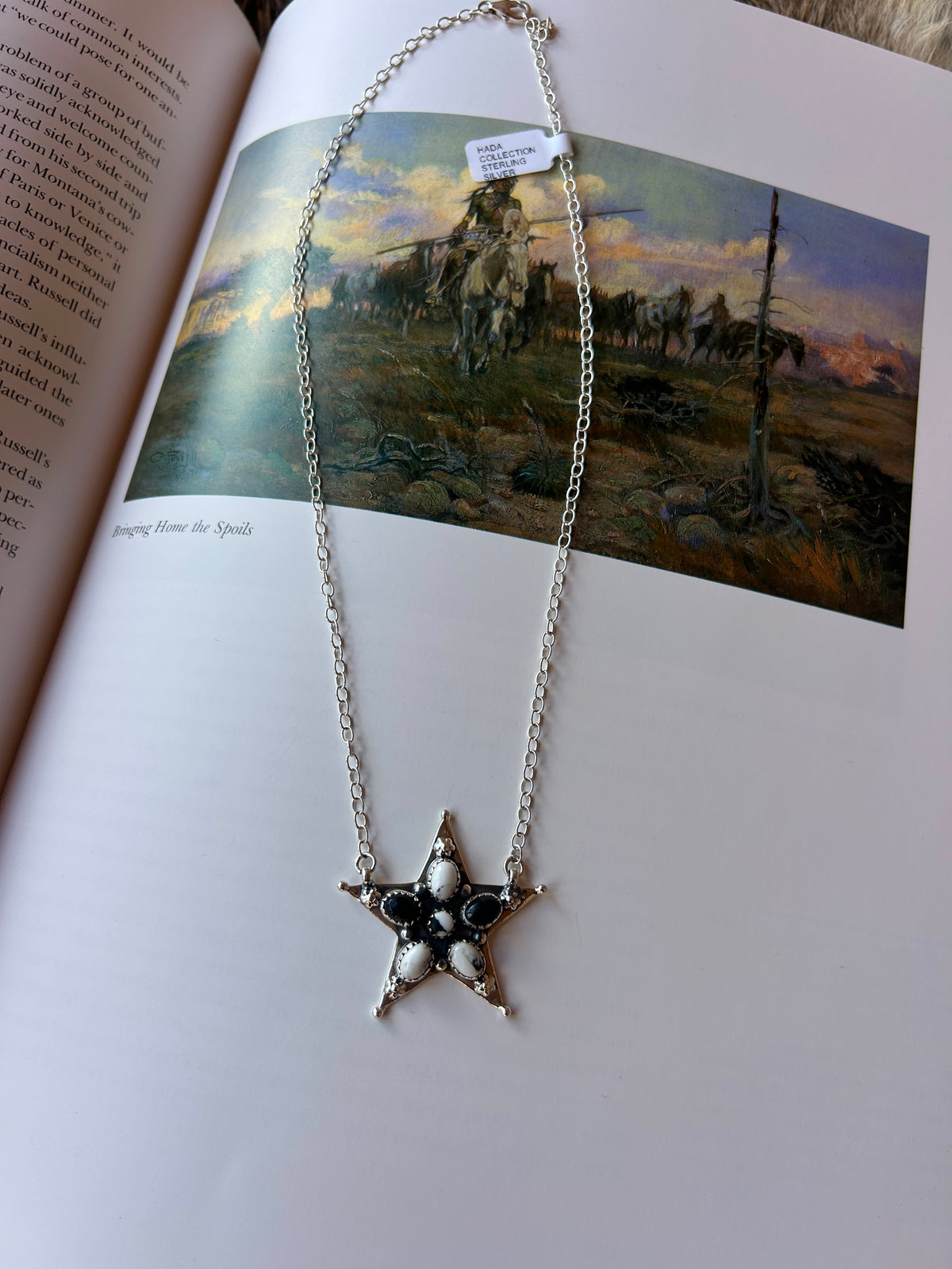 White Buffalo Star Necklace 18"
