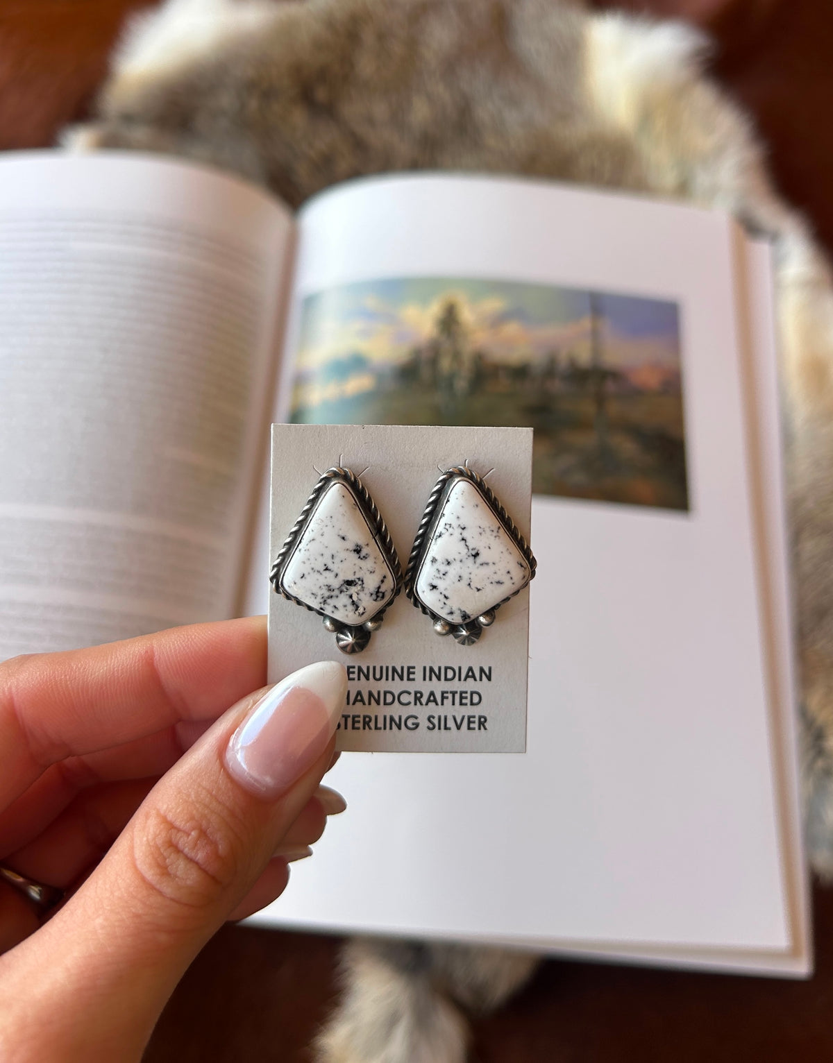 White Buffalo Stud Earrings