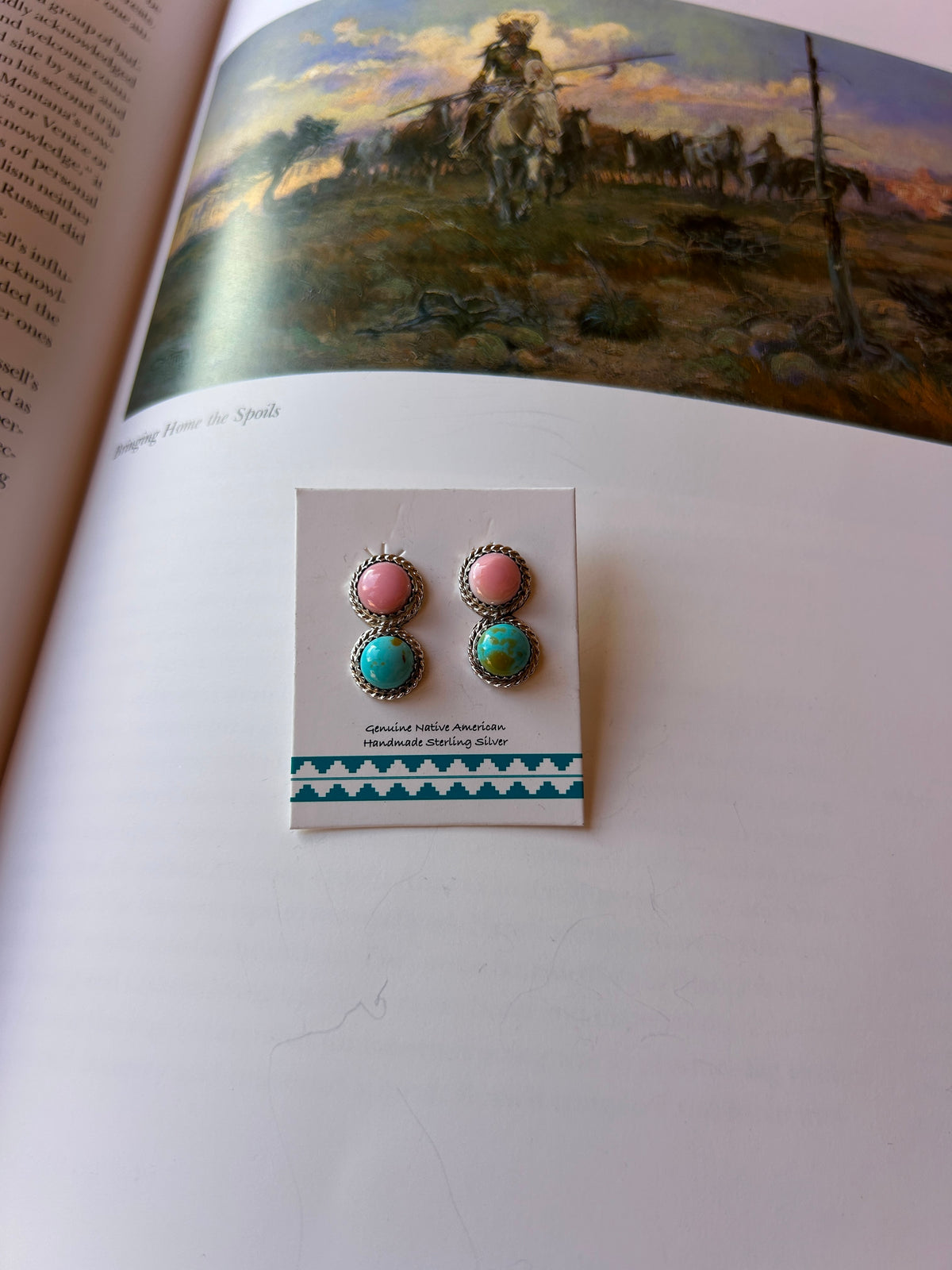 Turquoise/Pink Conch Studs