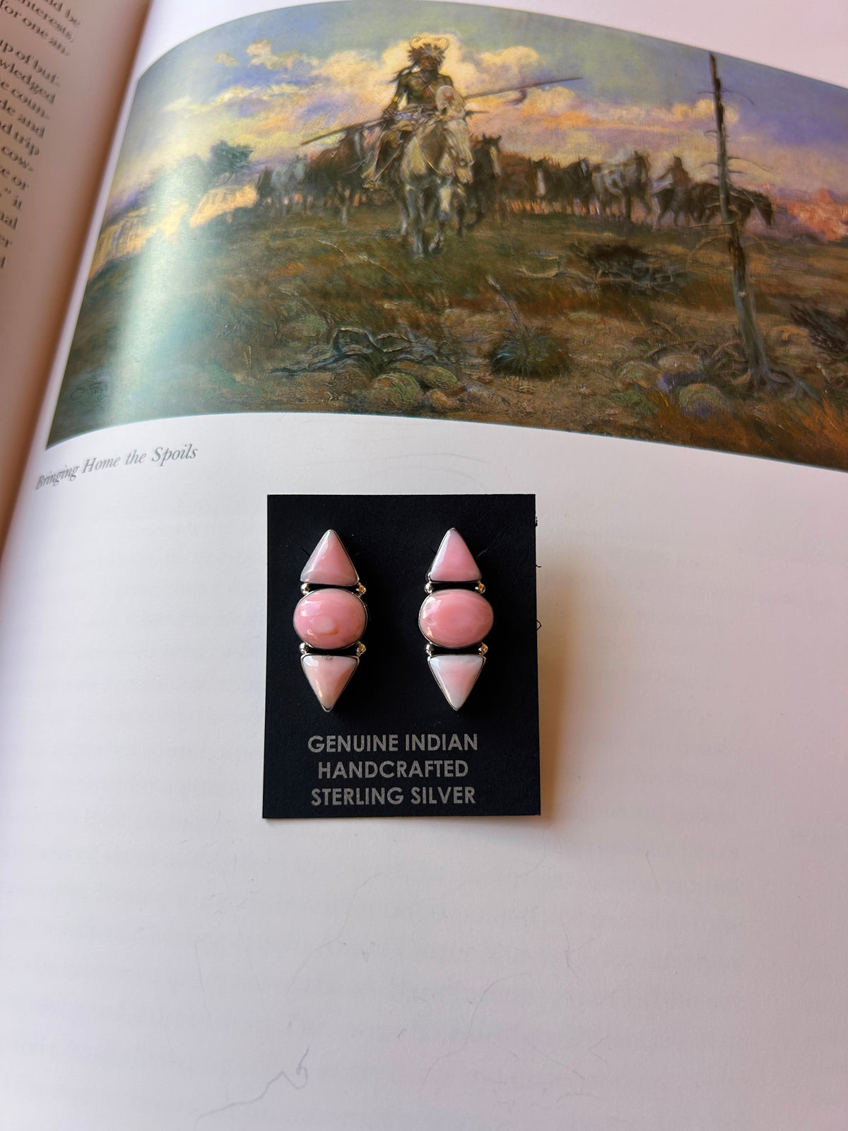 Pink Conch Drop Studs