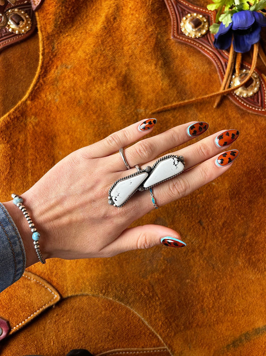 White Buffalo Adjustable Ring