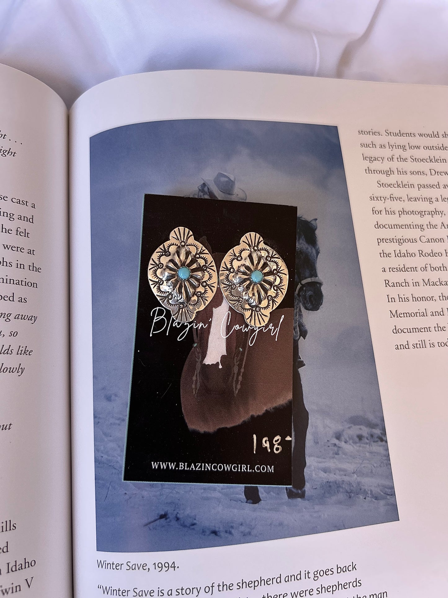 Slender Kingman Concho Earrings