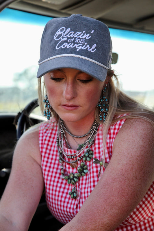 Blazin' Cowgirl Denim Cap