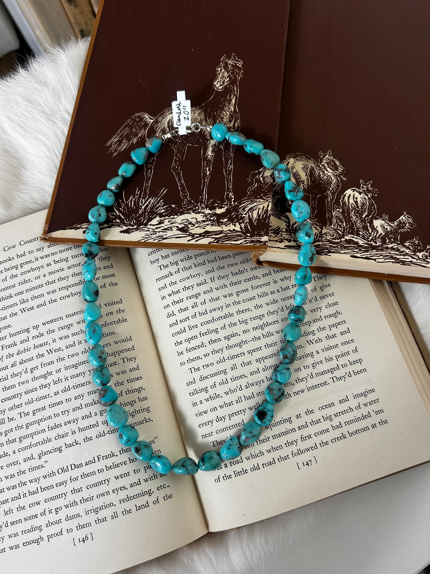 Cloud Mountain Turquoise Necklace 20"