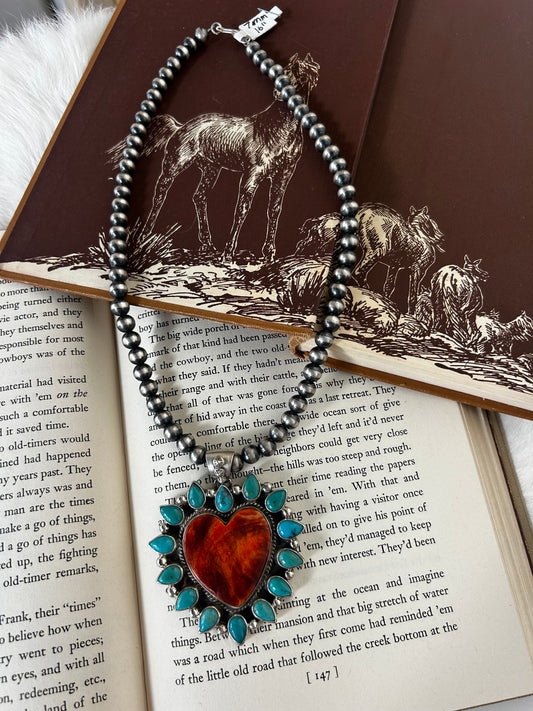 Heart Pendant Set 7mm 16"