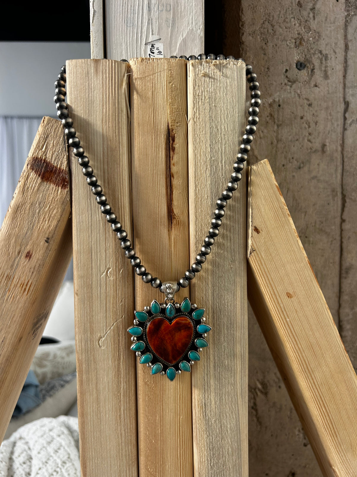 Heart Pendant Set 7mm 16"