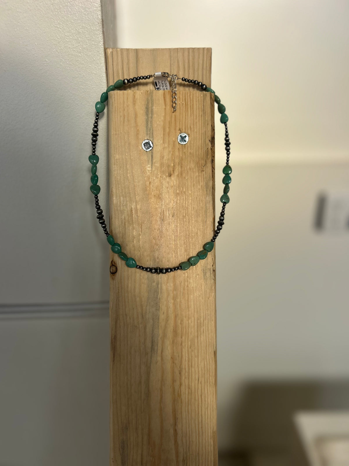 Heart Cloud Mountain Turquoise Necklace 16"+2"Ext.