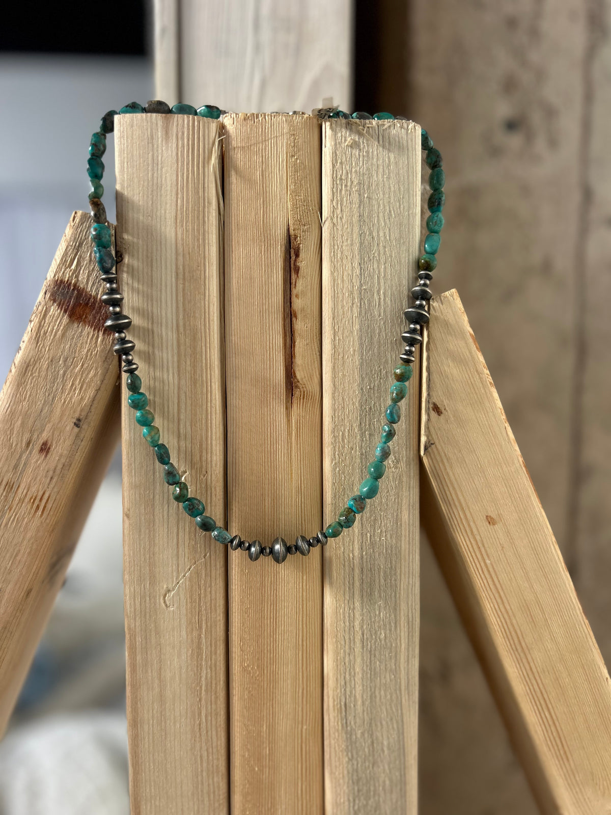 Cloud Mountain Turquoise Necklace 18"+2" Ext.