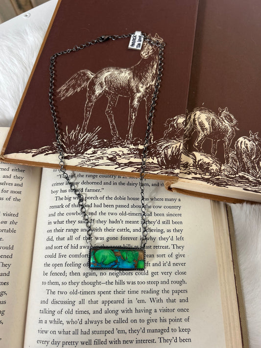 Peacock Bar Necklace 18"