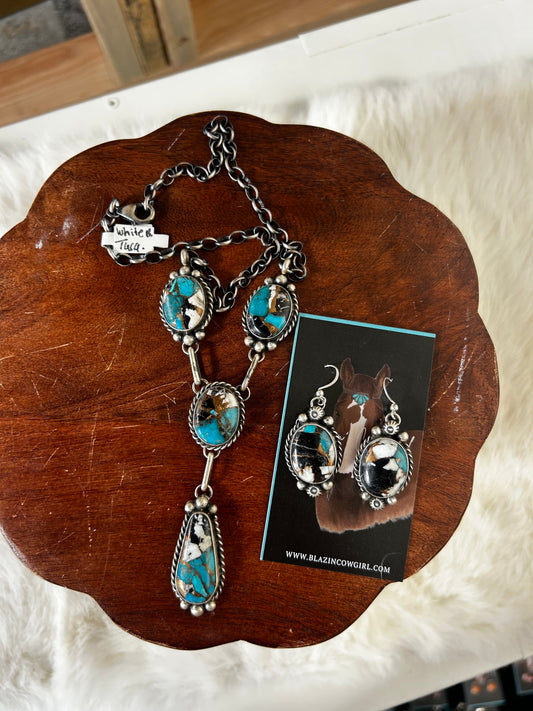 White Buffalo/Turquoise Set 18"