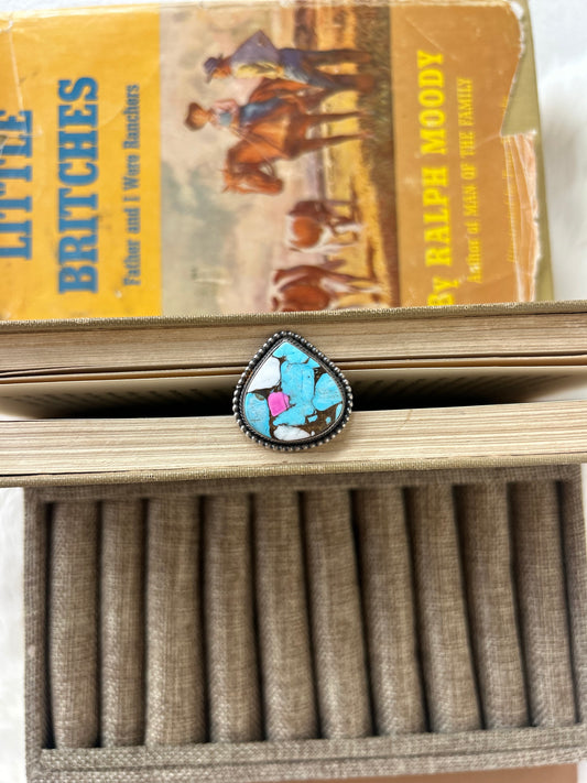 Cotton Candy Swirl Adjustable Ring