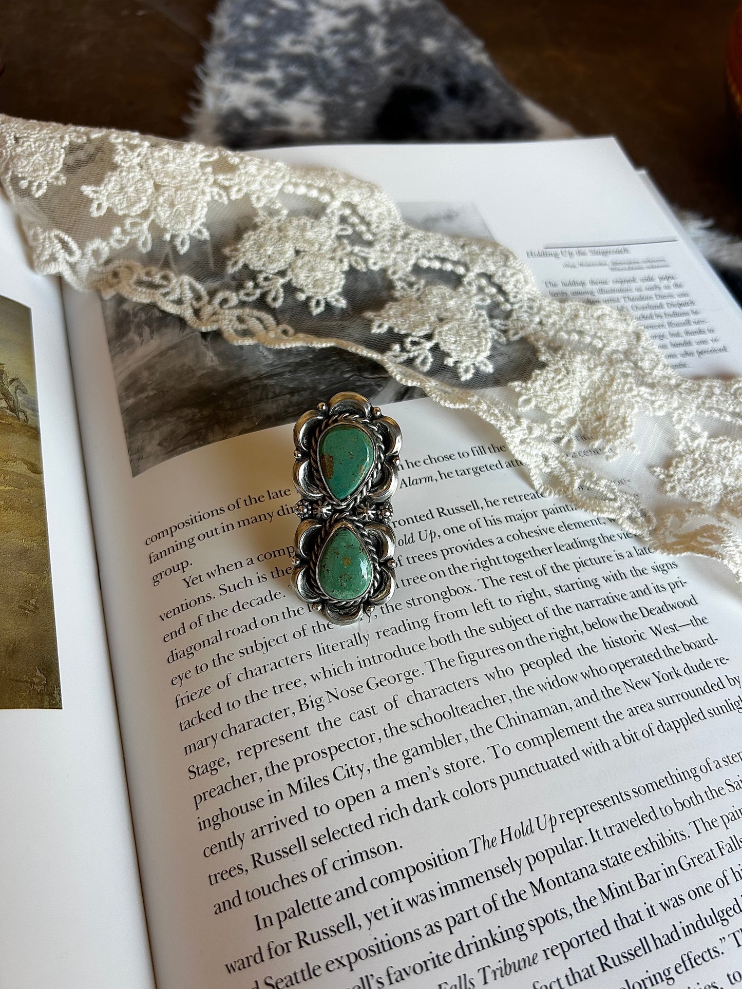 Green Adjustable Turquoise Ring