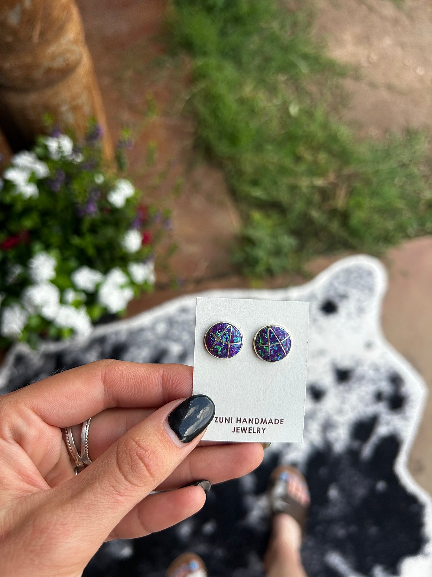 Purple Opal Studs