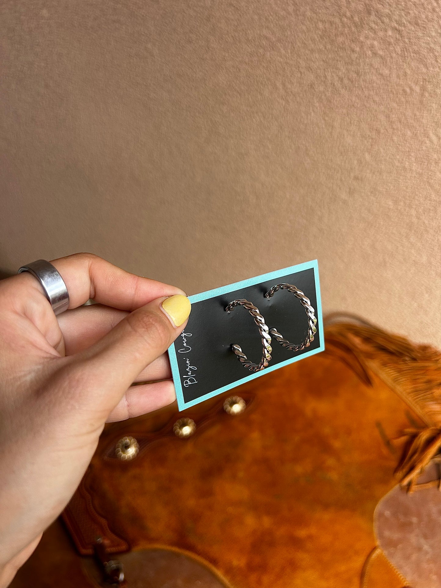 Twisted Sterling Silver Hoop