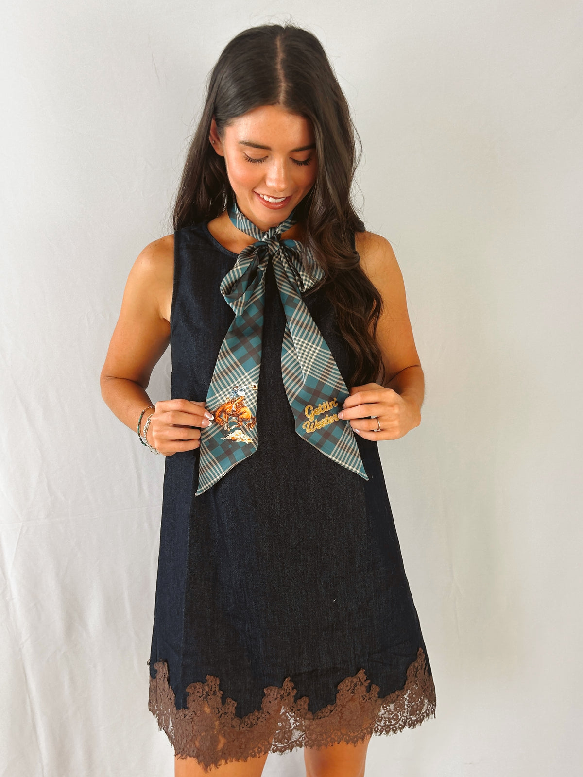 Gettin' Western - Navy Plaid